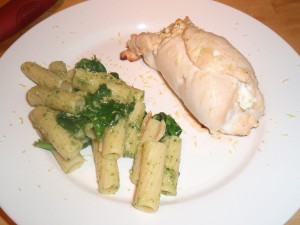 Chicken Breast Stuffed with Artichoke, Lemon and Goat Cheese