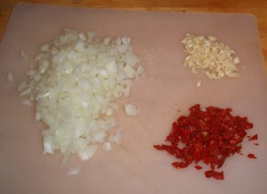 Onion, Garlic and Sun-dired Tomato