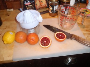 Prepping Blood Orange Marinade