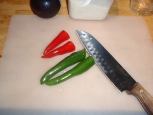 Prepping Anaheim and Jalapeno Chiles