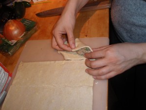 Folding Dough Over Filling