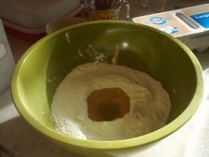 Make a Well in the Flour Mixture