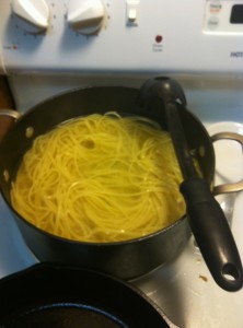 Linguine cooking