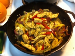 Finishing the Chicken and Veggies in Iron Skillet