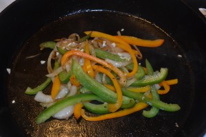 Cooking Onions, Peppers and Garlic