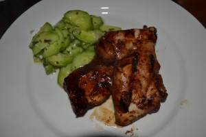 Soy and Sesame Chicken with Cucumbers and Mint